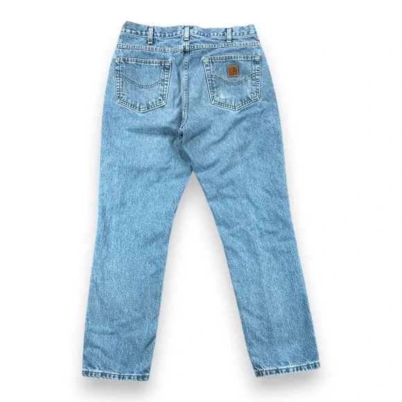 Carhartt Jeans Mens 32x30 Blue Stonewash Relaxed B18 Workwear Denim 34x30 Tag - Picture 2 of 10